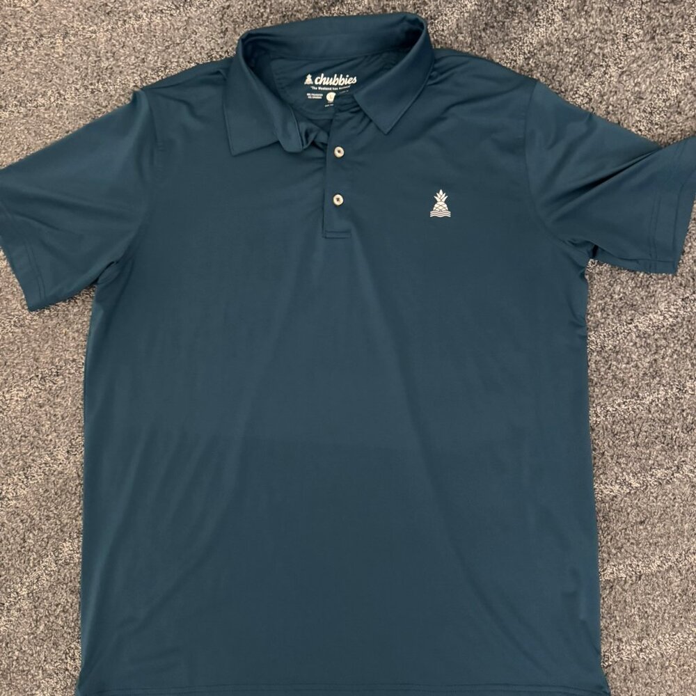 Chubbies Mens Performance Polo L Blue